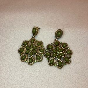 Green Statement Earrings